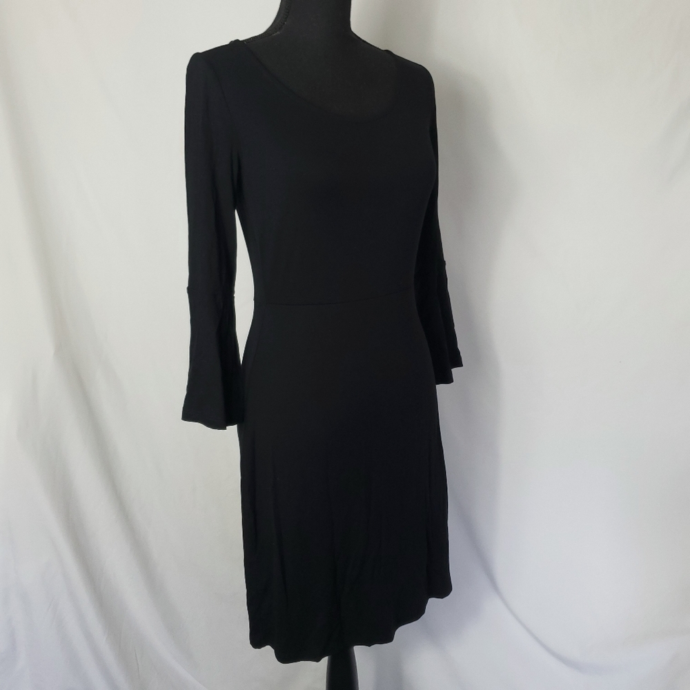 Boden Miriam Jersey Bell Sleeve Black Dress Size 4